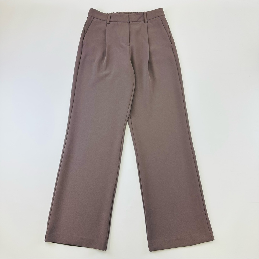 DKNY womens trouser pant muted plum pleat front crepe Size 4 professional office